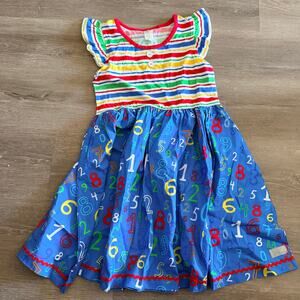 Eleanor Rose Numbers Print Knit Dress Back to School Summer Fall Size 14 Girls